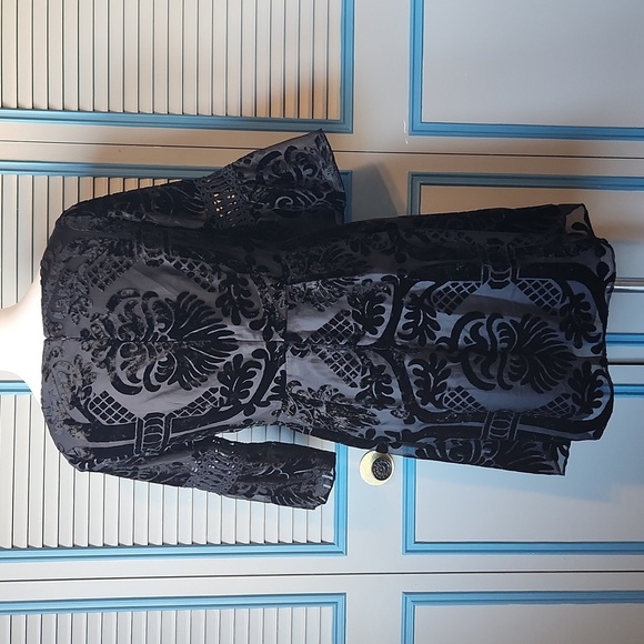 Eliza J Black Velvet Damask Pattern Dress - Picture 9 of 14